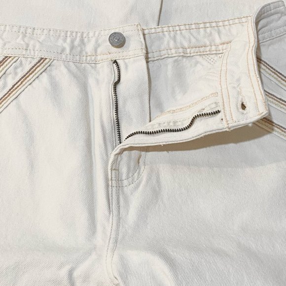 Free People, Over The Rainbow Cream, Wide Leg, High Rise, Jeans, 100% Cotton, 31 - Picture 12 of 13